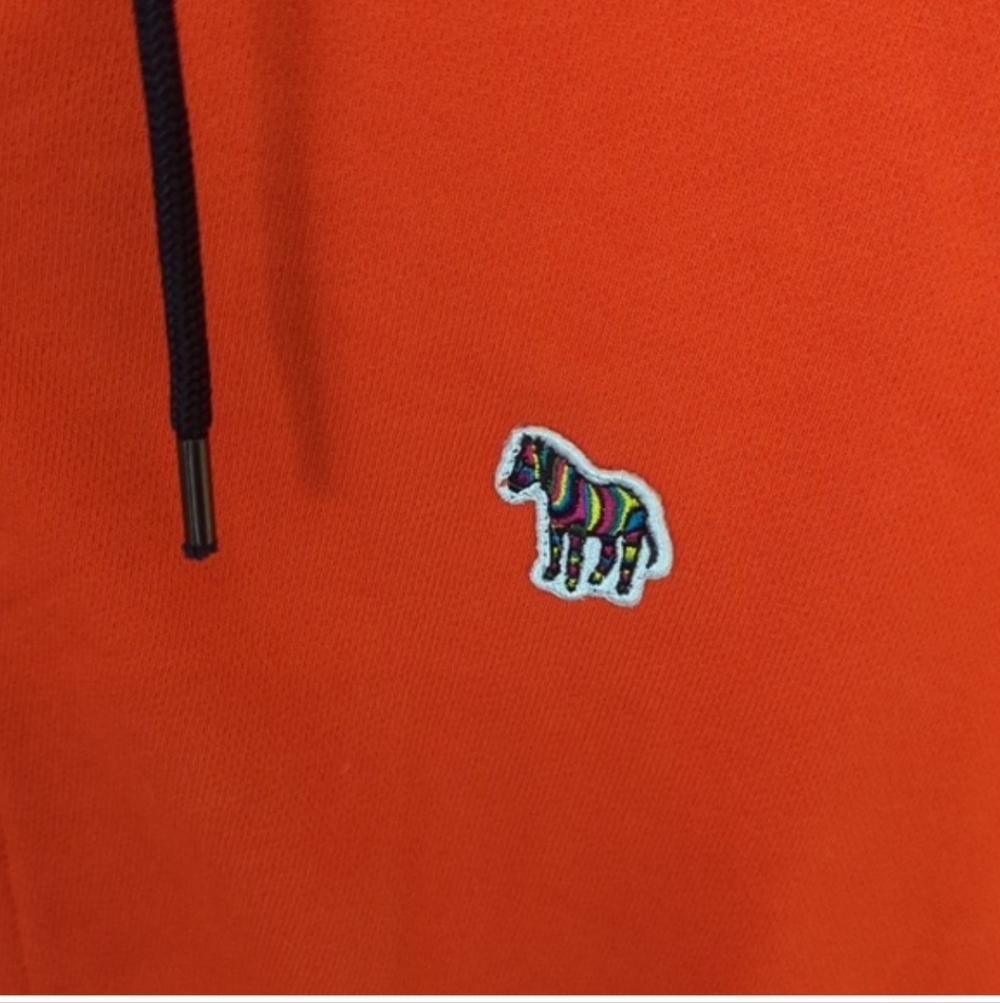 Men's Paul Smith Orange Classic Zip Up Hooded Sweatshirt - Size M Like New - Picture 6 of 8